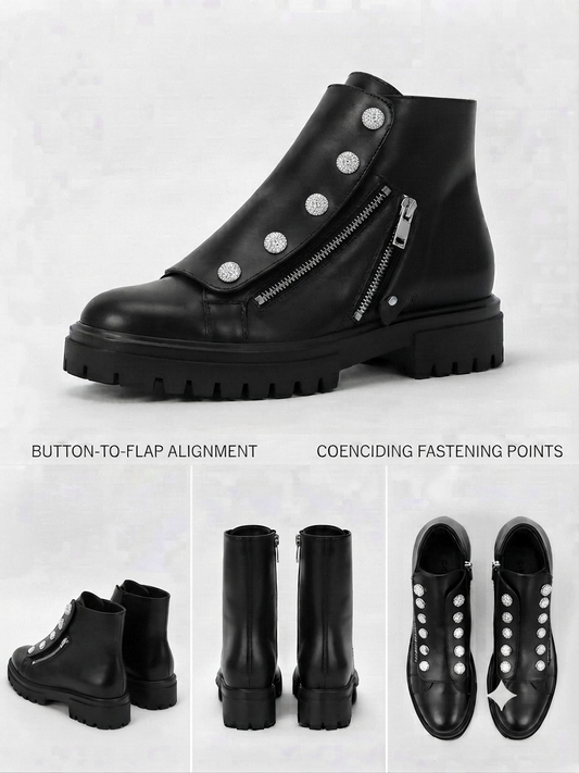 The Khool Closet "Metropolis Zip Boot" for women and men. (Swaroski crystals)