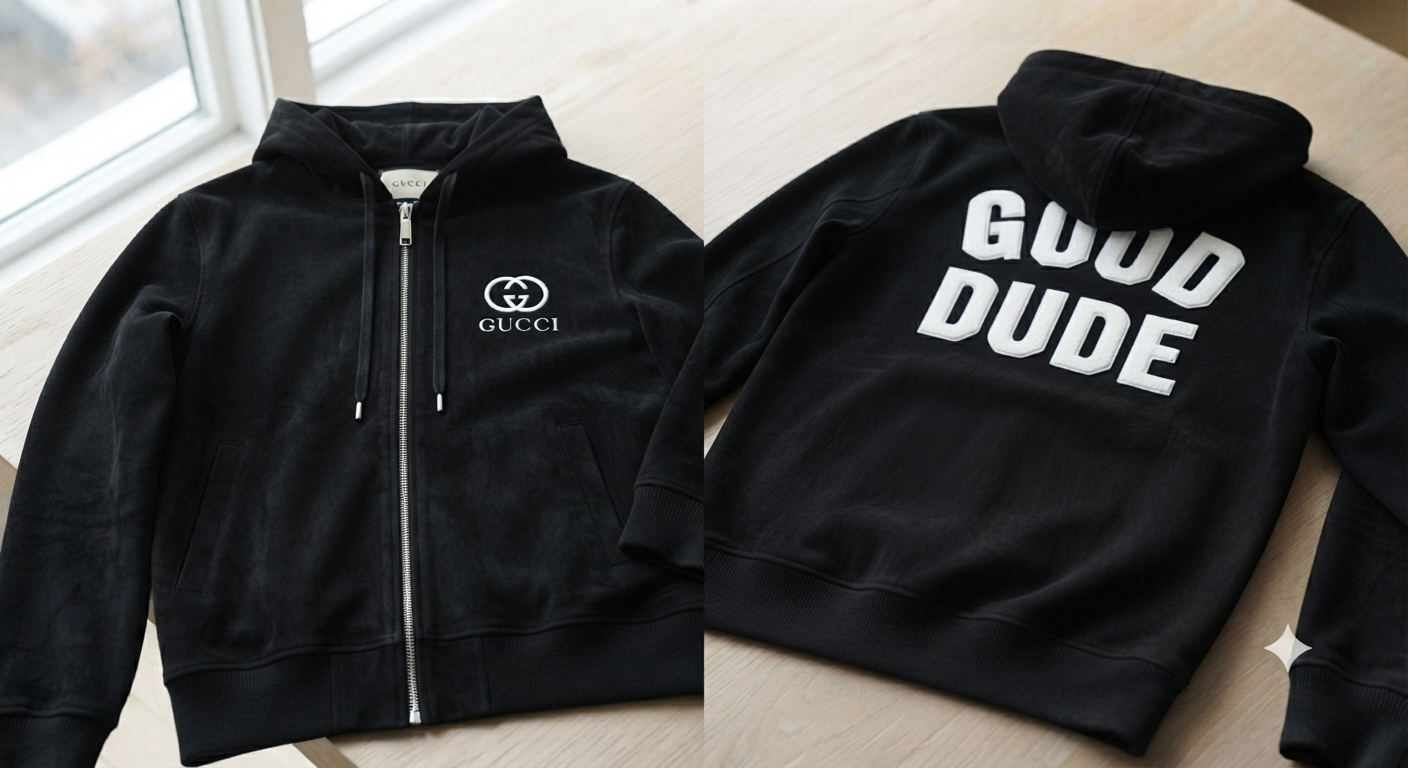 For promotional use only. "Good Dude" hoodie for men & women. (Lamb Suede)