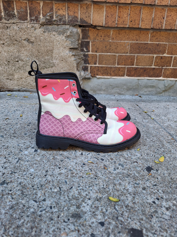 Ice Cream Print Womens Boots