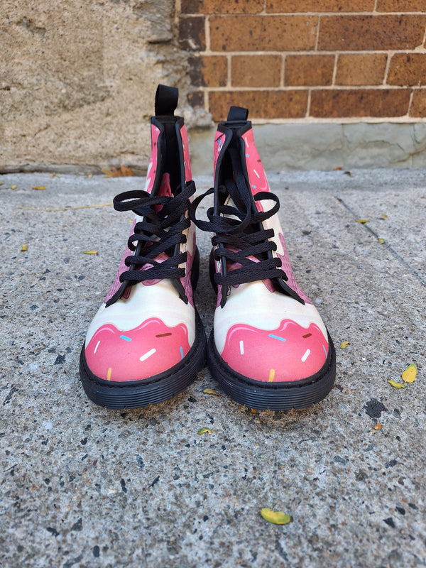 Ice Cream Print Womens Boots
